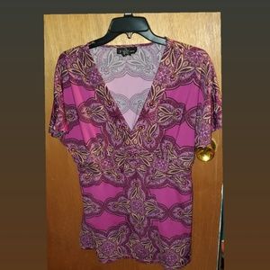 XL Purple paisley  top